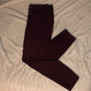 Maroon skinny jeans